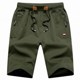 Men's Shorts Casual Classic Fit Drawstring Summer Beach Shorts With Elastic Waist And Pockets (Option: Green-6XL)
