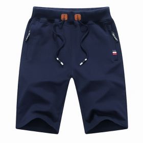 Men's Shorts Casual Classic Fit Drawstring Summer Beach Shorts With Elastic Waist And Pockets (Option: Blue-7XL)