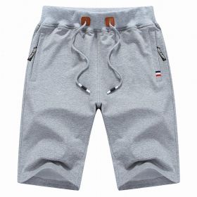 Men's Shorts Casual Classic Fit Drawstring Summer Beach Shorts With Elastic Waist And Pockets (Option: Light Grey-6XL)