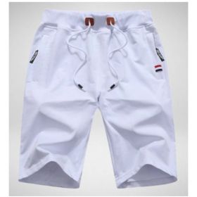 Men's Shorts Casual Classic Fit Drawstring Summer Beach Shorts With Elastic Waist And Pockets (Option: White-6XL)