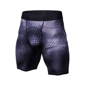 Men's Casual And Comfortable Compression Muscle Gym Shorts (Option: Serpent Python black-XL-Short)