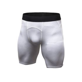 Men's Casual And Comfortable Compression Muscle Gym Shorts (Option: White-XXL-Short)