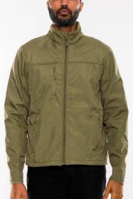 Mens Solid Soft Shell Storm Tech Jacket Coat (Color: MILITARY GREEN, size: 2XL)