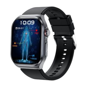 Smart Watch Women Men 2.0 Display - Waterproof Fitness Tracker With Bluetooth Call Answer, 24 -7 Heart Rate Sleep Monitor, Pedometer Fashion Gift (Option: Black silicone strap)