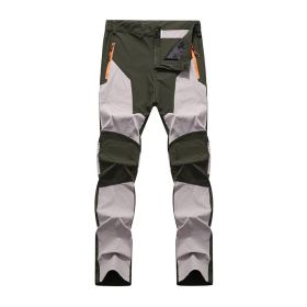 Outdoor Stretch Charging Men's Windproof Waterproof And Hard-wearing Breathable Quick-drying Pants (Option: Green Card-XL)