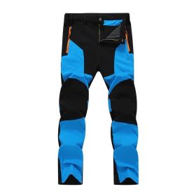 Outdoor Stretch Charging Men's Windproof Waterproof And Hard-wearing Breathable Quick-drying Pants (Option: Dark Blue-3XL)