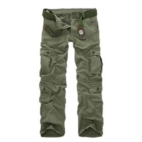 Three-dimensional Pocket Overalls Men's Multi-pocket (Option: Eight Pockets Grass Green-31)